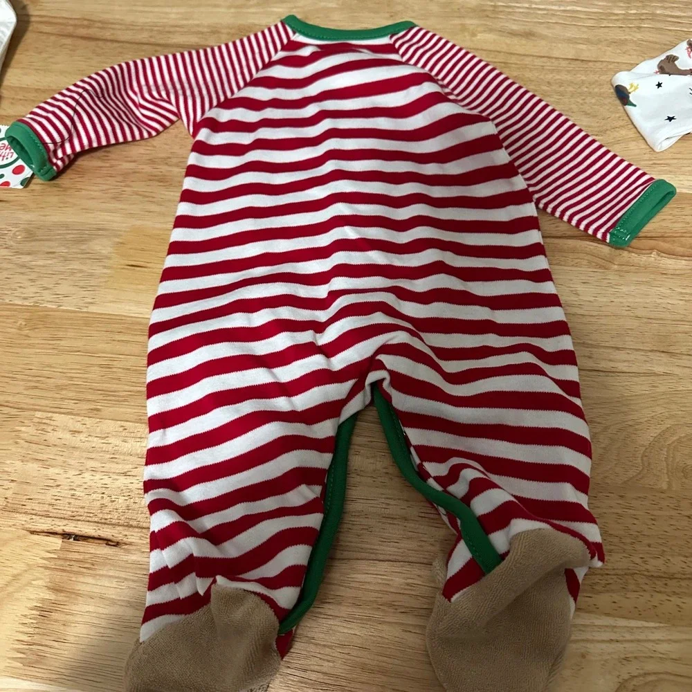2 for $24 Little Me Joules Newborn Christmas Holiday Long Sleeve Footie Coverall